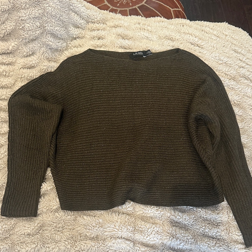 Ralph Lauren Black Label Dark Olive Crew Neck Sweater